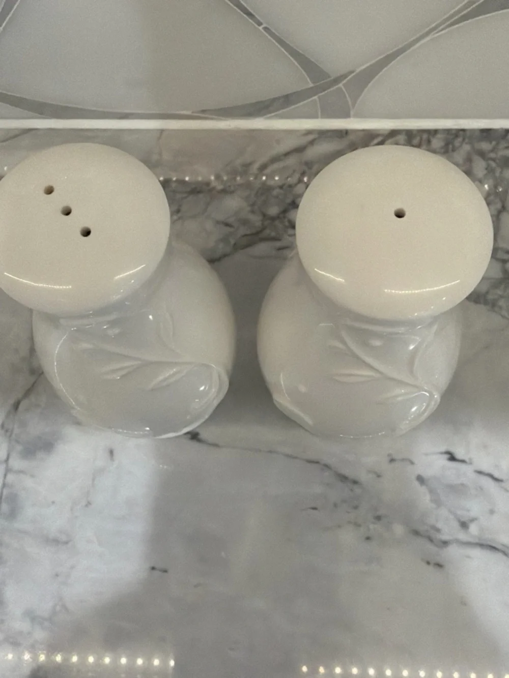 Lenox White Ceramic Decorative Vase Pair with Raised Scroll Detail